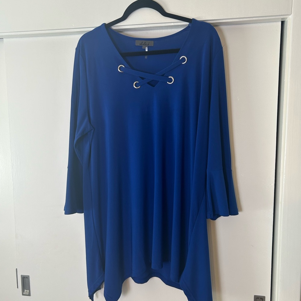 alisha d Royal Blue Grommet Detailed Tunic Size XXL EUC